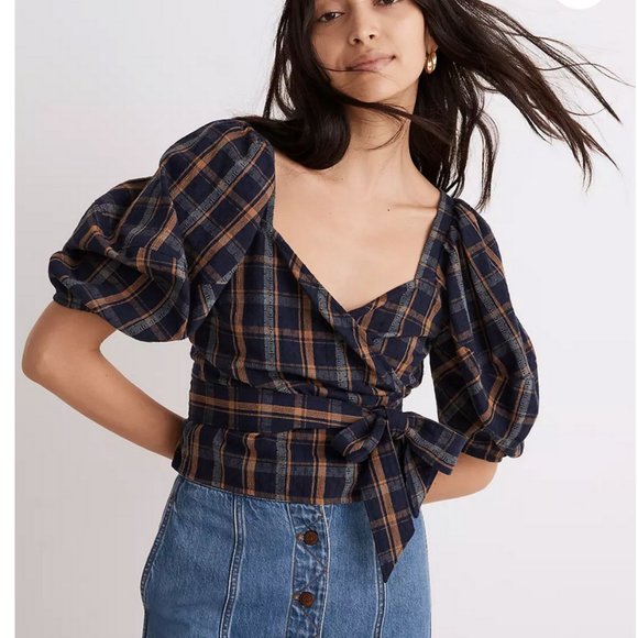 NWT - Madewell Sweetheart Wrap top - Picture 2 of 2